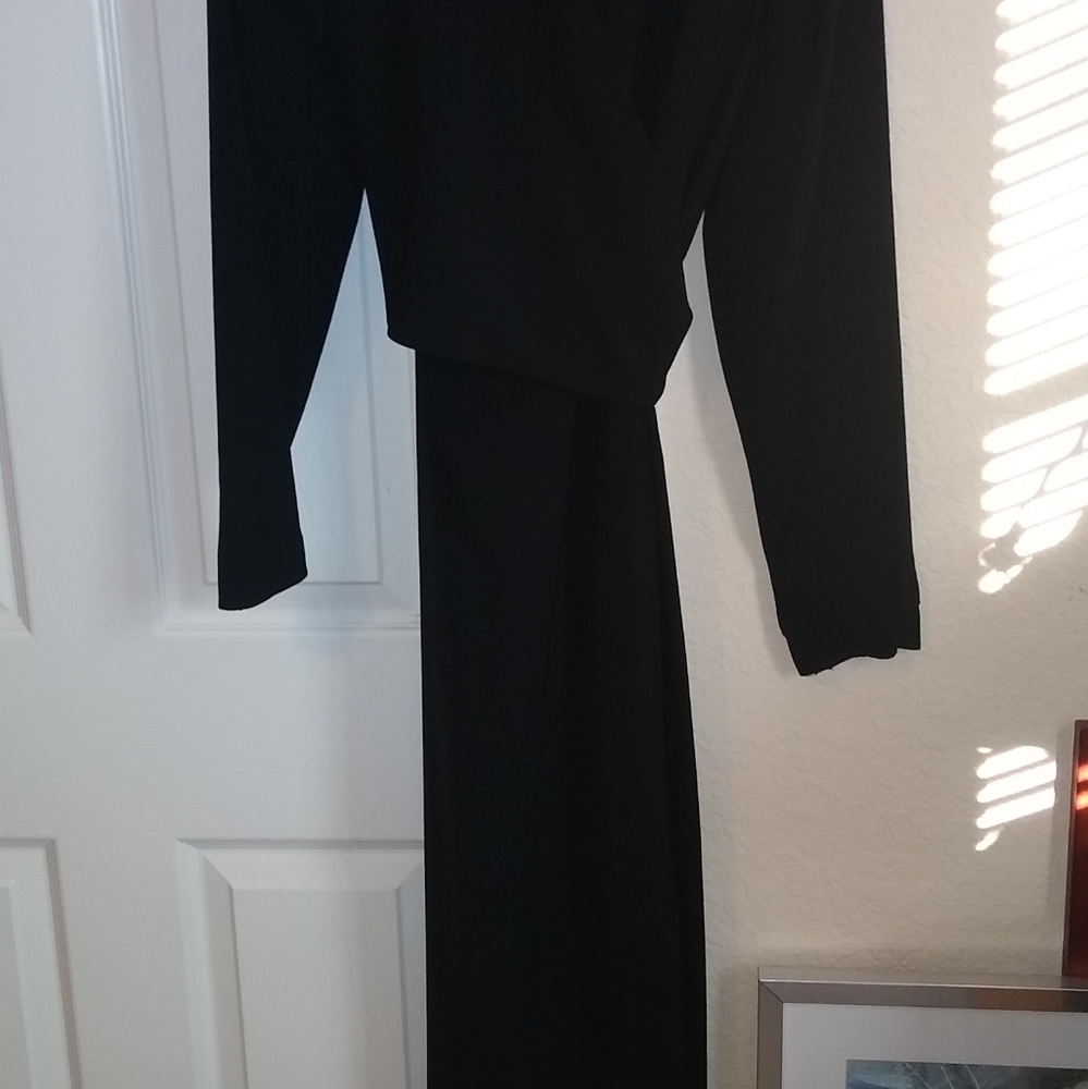 Wrap formal black dress